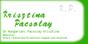 krisztina pacsolay business card